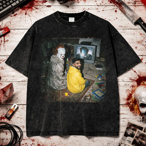 Fun And Scary Washed T-Shirt Custom Photo Gifts For Horror Lovers 03PALU070426