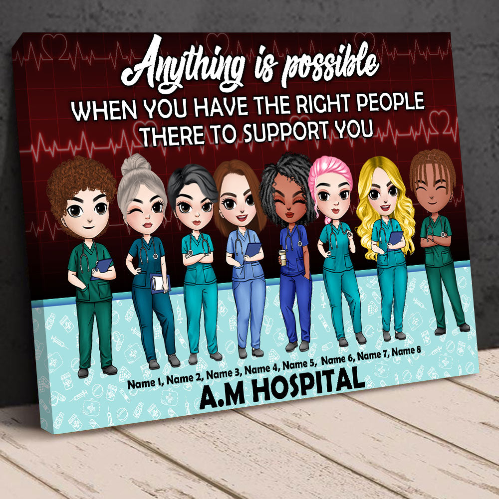 Personalized Nurse Bestie Poster - Anything Is Possible When You Have The Right People There To Support You Fol9-Vd1 - Poster & Canvas - GoDuckee