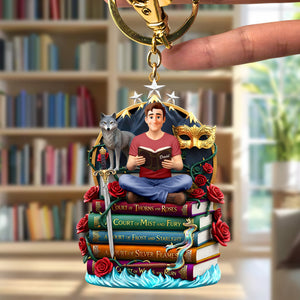 Enchanted Book Stack Keychain - Personalized Gift For Book Lovers 05HUQN200126