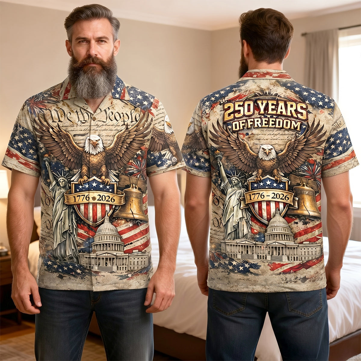 Celebrate America 250th Anniversary Hawaiian Shirt - Personalized Gifts For Patriots 01hutn250626