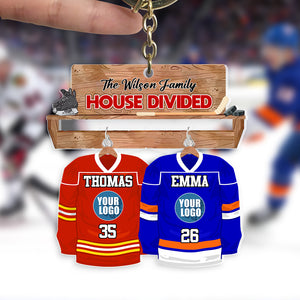 Ice Hockey Divided Family Personalized Gifts For Family Keychain 02HUDT090725