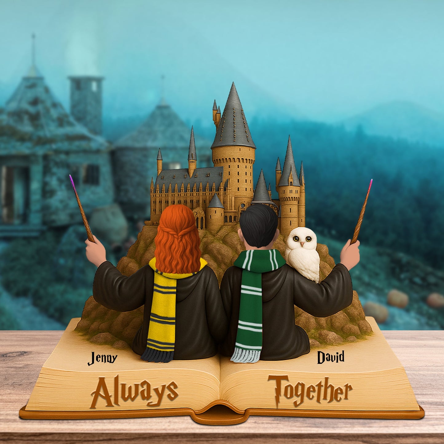 Wizard Couple Plaque - Personalized Gifts For Couple 01natn210525