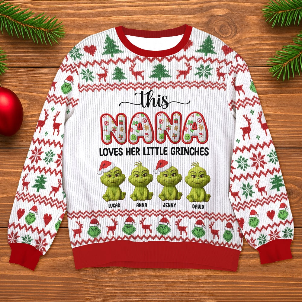 Personalized Christmas Gifts For Grandma Ugly Sweater 01patn091025-Homacus