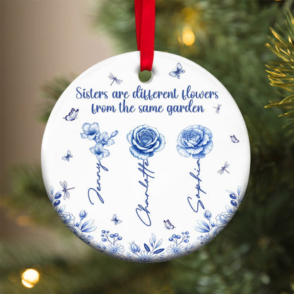 Birth Month Flowers Personalized Gifts For Besties Christmas Ceramic Ornament 03pgtn230825 - Ornament - GoDuckee
