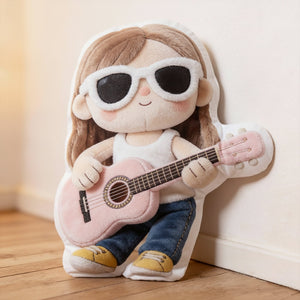 Guitar Girl Custom Shape Pillow  - Custom Photo Gifts For Guitar Lovers 02pgdt201225