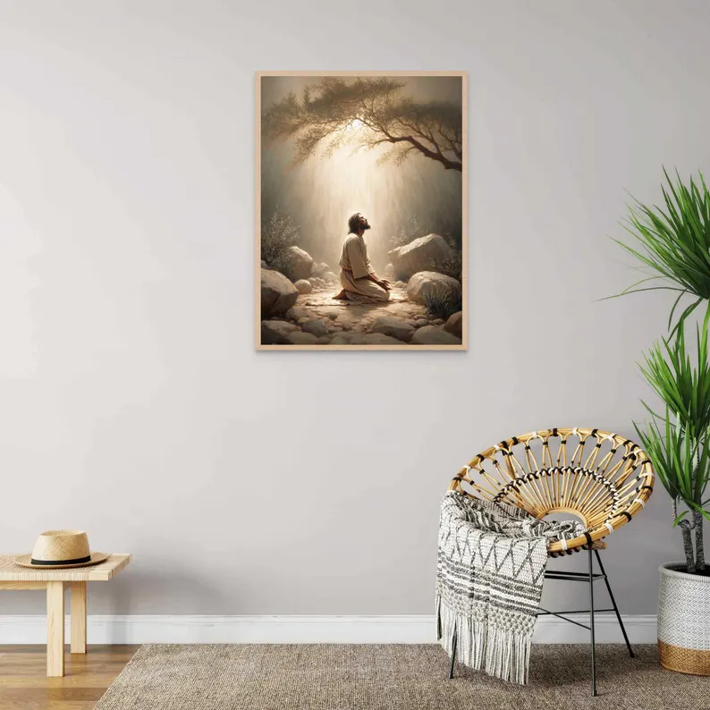 Jesus Praying Canvas Print- Personalized Gifts For Jesus Lovers 03acxd060525
