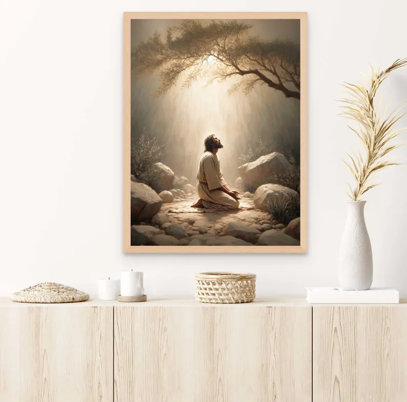 Jesus Praying Canvas Print- Personalized Gifts For Jesus Lovers 03acxd060525