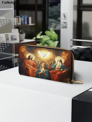 Catholight  Coronation Of Mary Leather Wallet Purse