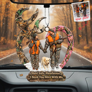 Couple Hunting Custom Photo Car Hanging Ornament - Gifts For Couple 01huta190126