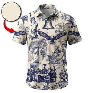 Proud American Anniversary Hawaiian Shirt, Personalized Gift For Patriot 02qhtn250226 - Hawaiian Shirts - GoDuckee