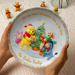 Wonderful Time Round Plate -  Personalized Christmas Gift For Family 03PGLU171025
