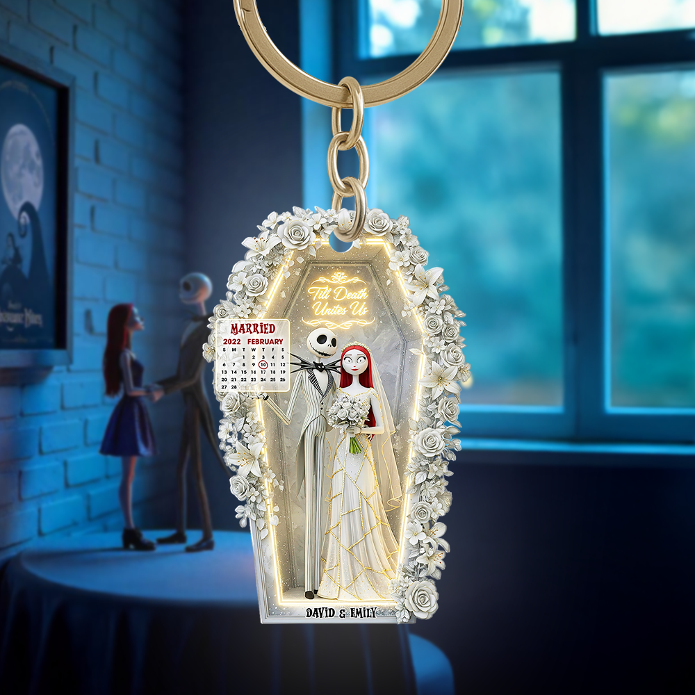 Horror Wedding Couple Keychain - Personalized Gifts For Couple 05ohpu270625-Homacus