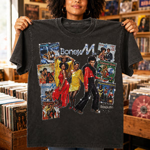 Boney M Disco Pop Washed T-shirt, Personalized Gifts For Music Lovers 05qhdt050826