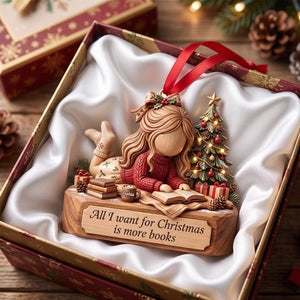 Bookish Girl Christmas Custom Shape Ornament - Personalized Gifts For Book Lovers 01PGTN131026