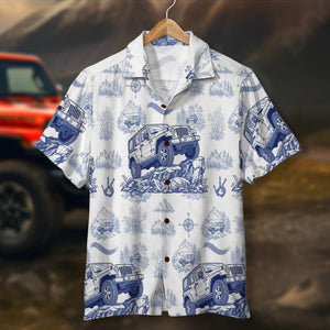 Hawaiian Shirt Gifts For Off-road Lovers, Vintage Toile Blue Pattern 02QHTN110625