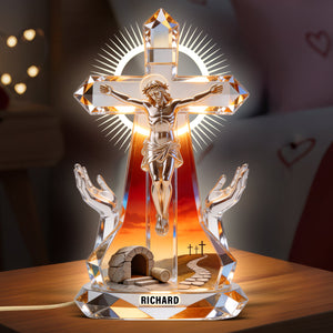 Jesus Christ Crucifix Light Box - Personalized Gifts For Christians 01naqn140326