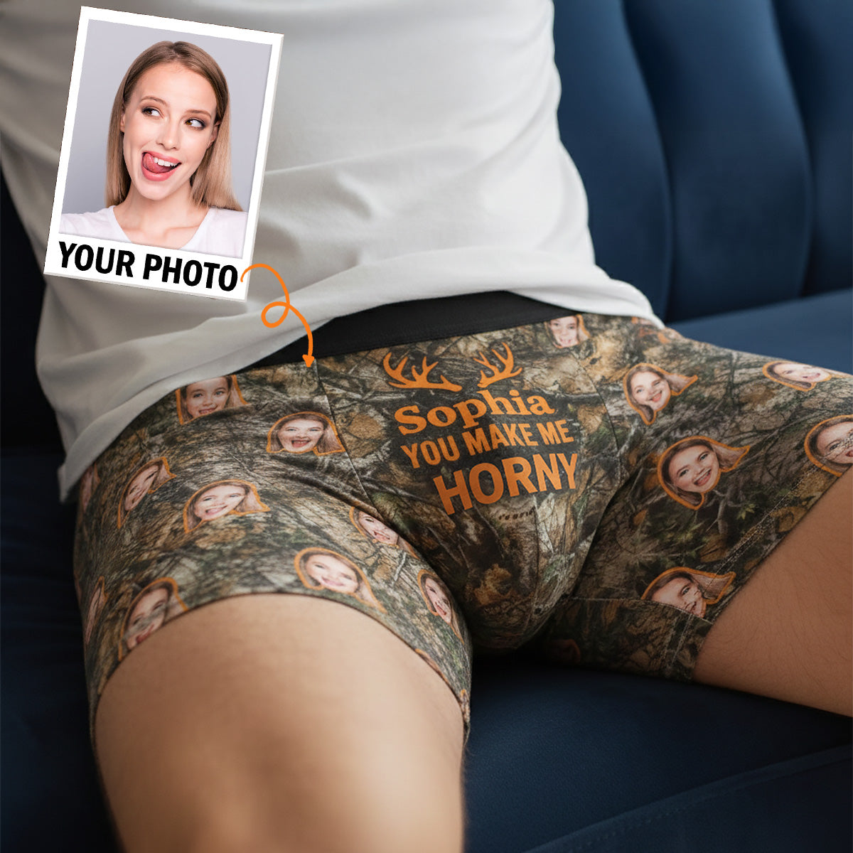 Naughty Couple Boxer - Custom Photo Gifts For Him Men's Boxers 02HUMG240126