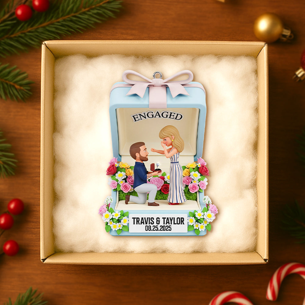 Personalized Engagement Anniversary Gifts For Couple Christmas Ornament 04natn290825