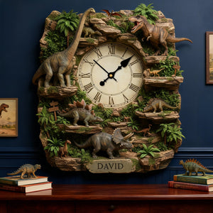 Dinosaur Acrylic Hanging Wall Clock - Personalized Gifts For Dinosaur Lovers 05hyqn221225