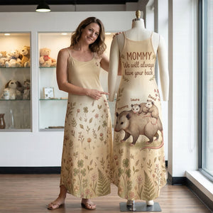 Cute Opossum Mom Suspender Maxi Dress, Personalized Mother's Day Gifts 03qhqn170326