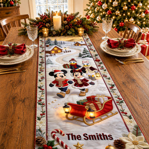 Christmas Mouse Family Table Runner - Personalized Gifts For Family 01pgqn290826
