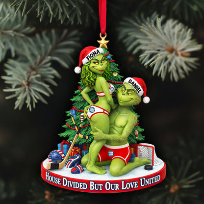 Love On Ice Christmas Ornament - Personalized Gift For Couples 02HULU290925