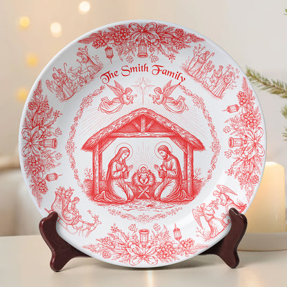 Personalized Christmas Gifts For Christian Family Ceramic Round Plate 01paqn260925