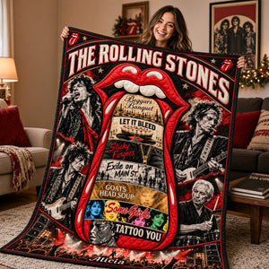 The Rolling Stones Guitar Blanket - Personalized Gifts For Music Lovers 02HAHU141026