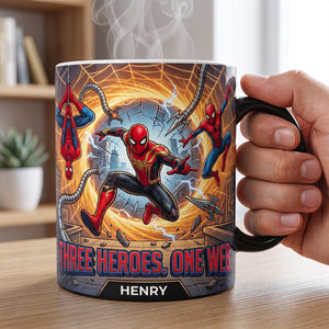 Three Heroes One Web Color Changing Coffee Mug - Personalized Gifts 02hatn050826