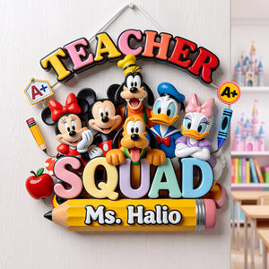 Teacher Squad Acrylic Sign - Personalized Back To School Gifts 01pata270726