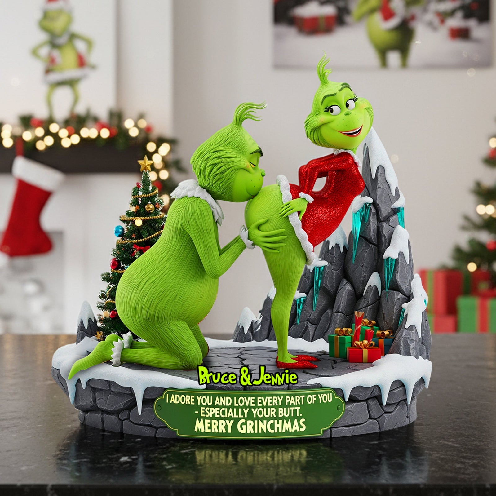Funny Green Monsters Acrylic Plaque- Personalized Gifts for Couple 04ohlu110925