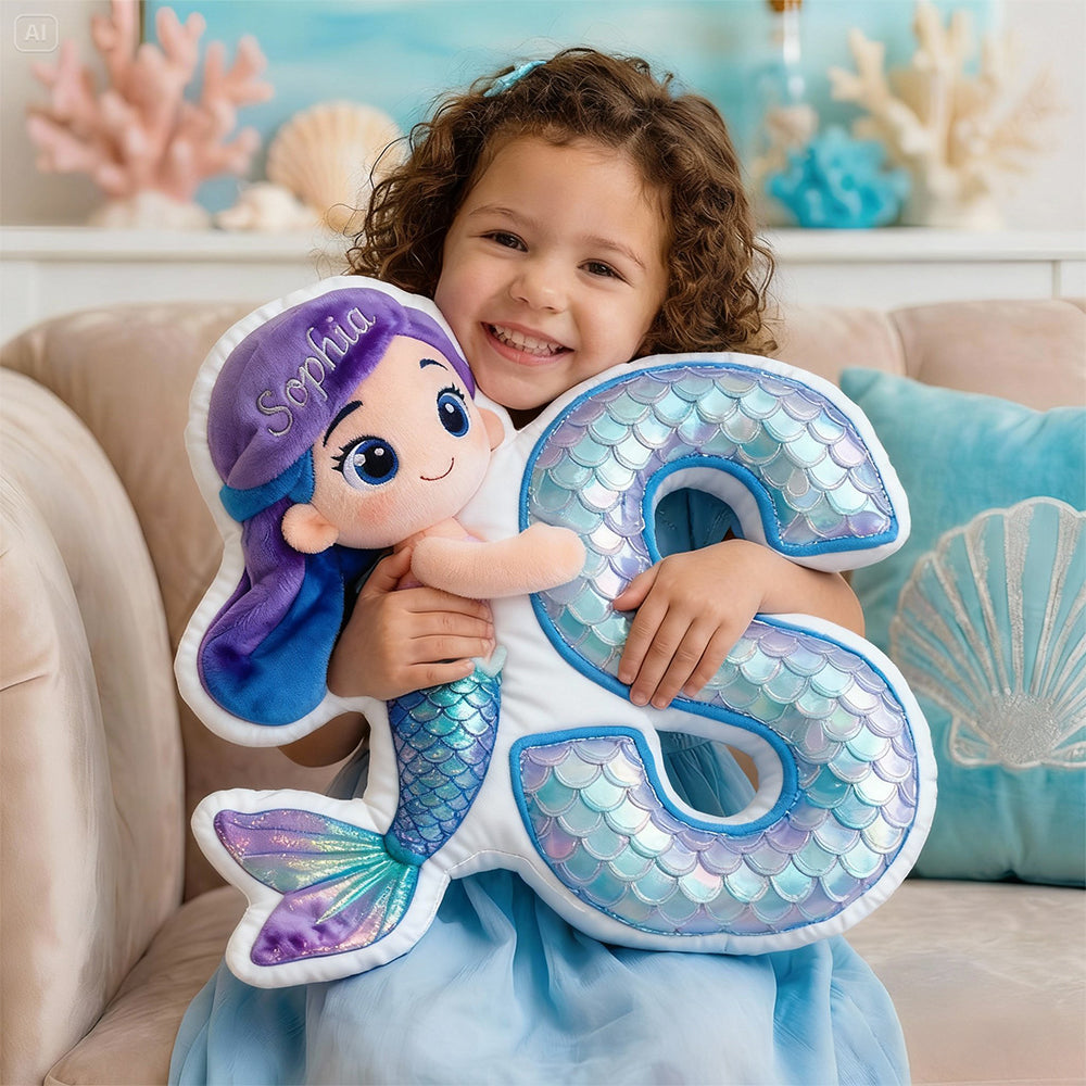 Mermaid Alphabet Pillow Personalized Gifts For Kids 03TGDT151225