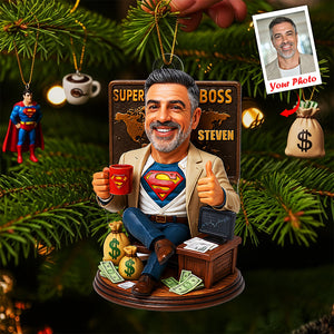 Funny Boss Ornament - Custom Photo Gifts For Boss 03nata220825