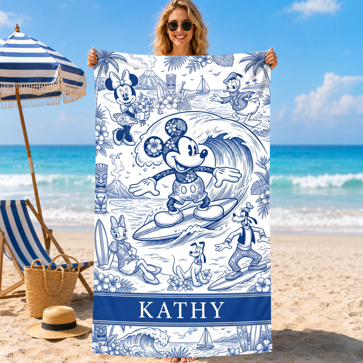 Mischievous Beach Squad Beach Towel, Personalized Gifts For Surfing Lovers 06qhdh210726