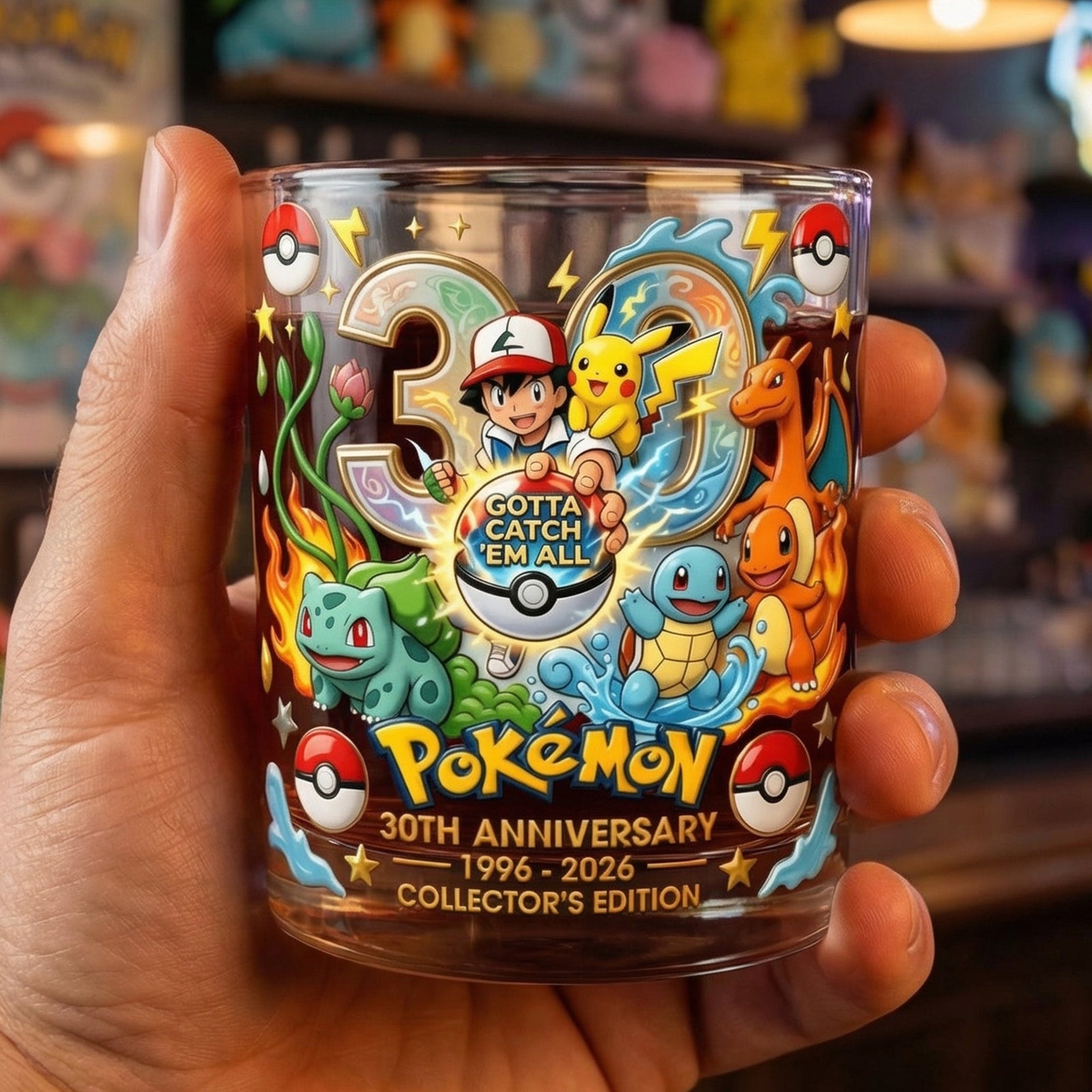 30 Years Monster Adventure Round Glass- Personalized Anniversary Gift 01TOQN070326