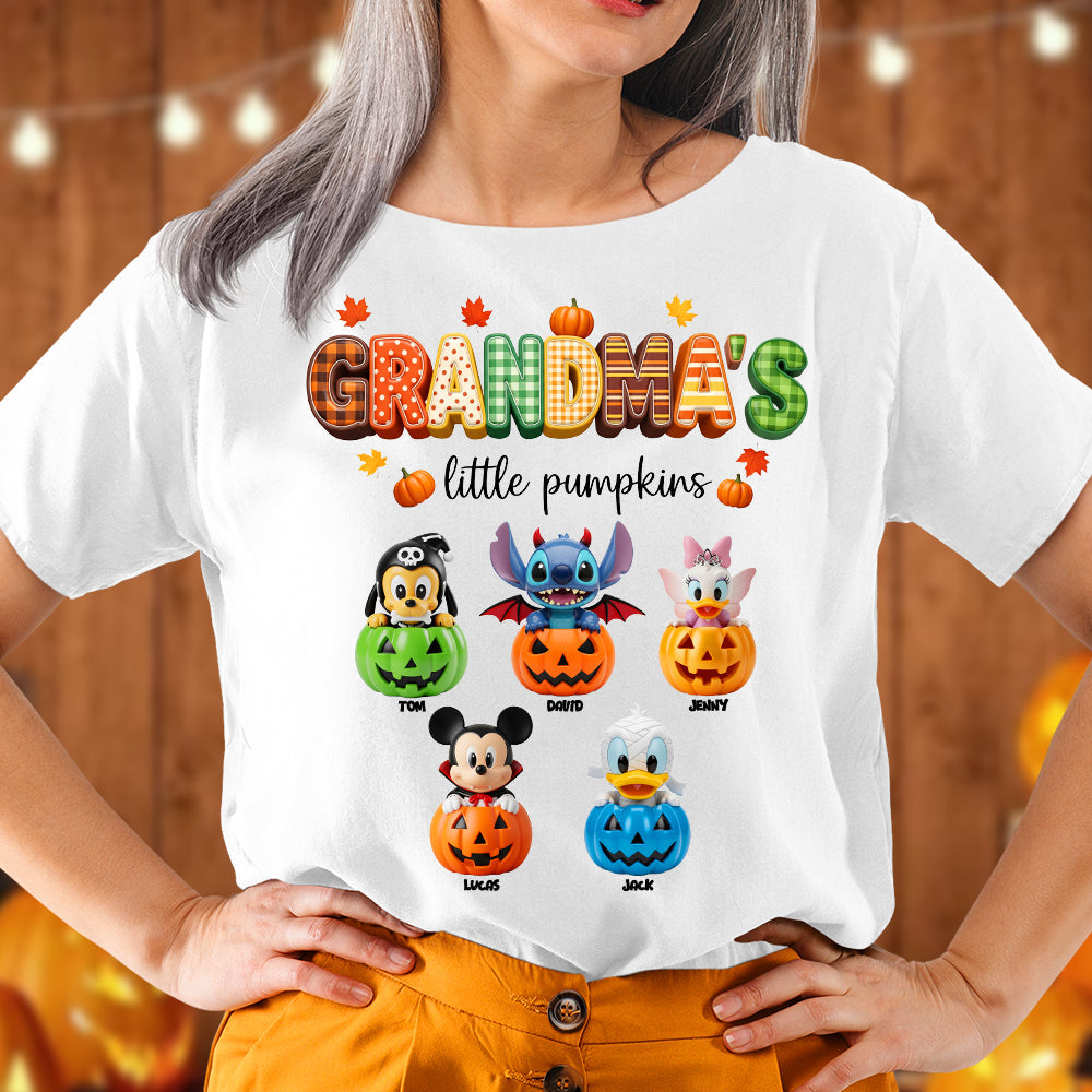 Little Pumpkins Personalized Halloween Gifts For Grandma And Mom Shirt 04pgtn220825