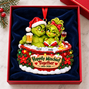 Bathing Couple Ornament - Personalized Gifts For Couple Christmas Ornament 07TOQN221026
