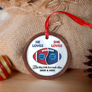 American Football Couple Ornaments With Custom Team Logo - House Divided 02hupu250924-Homacus