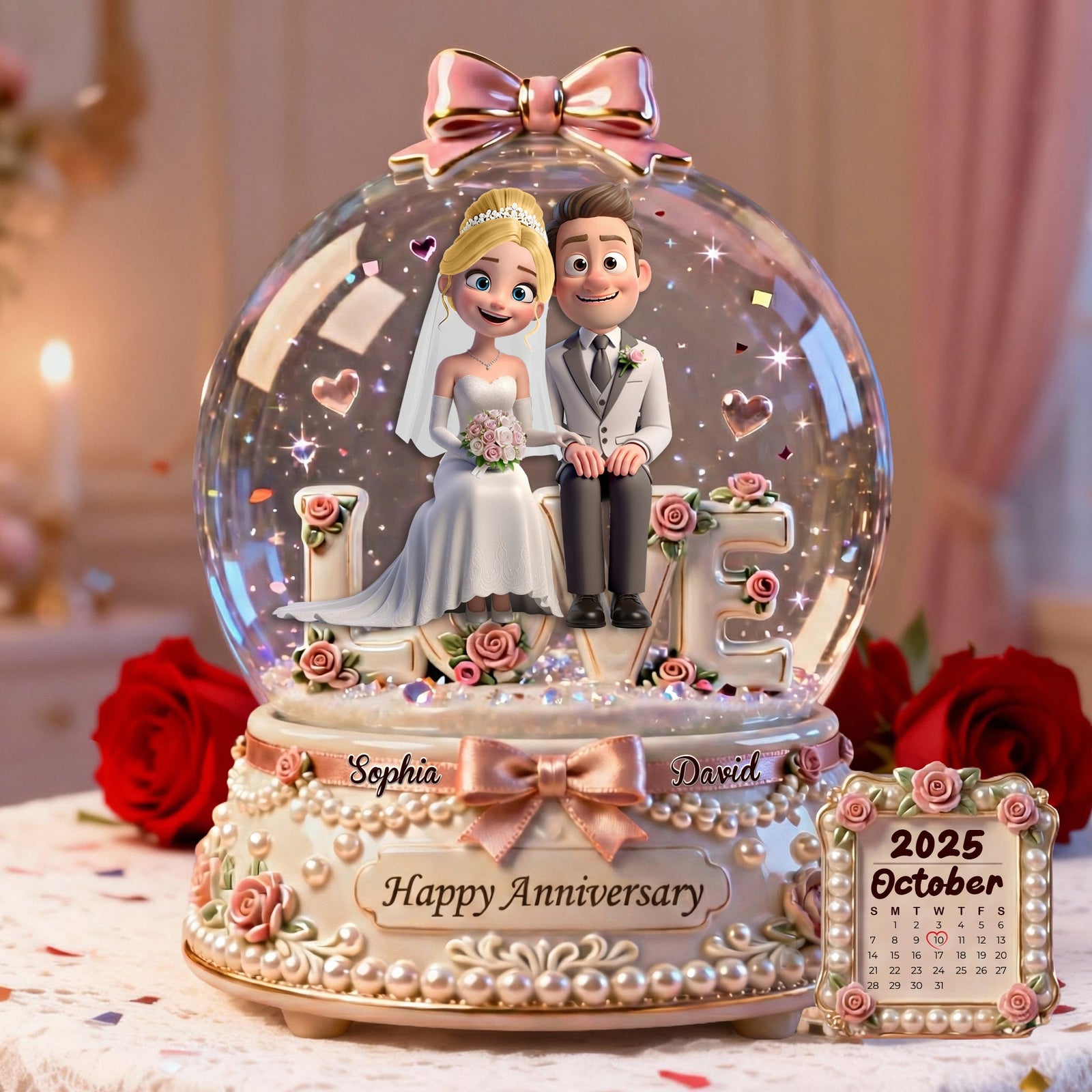 Romantic Wedding Couple Acrylic Plaque - Personalized Gifts For Couples 06TGLU220126