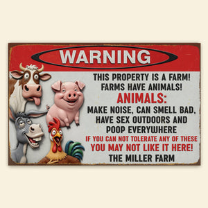 Funny Farm Animals Metal Sign – Personalized Gifts For Farmer 05naqn251125