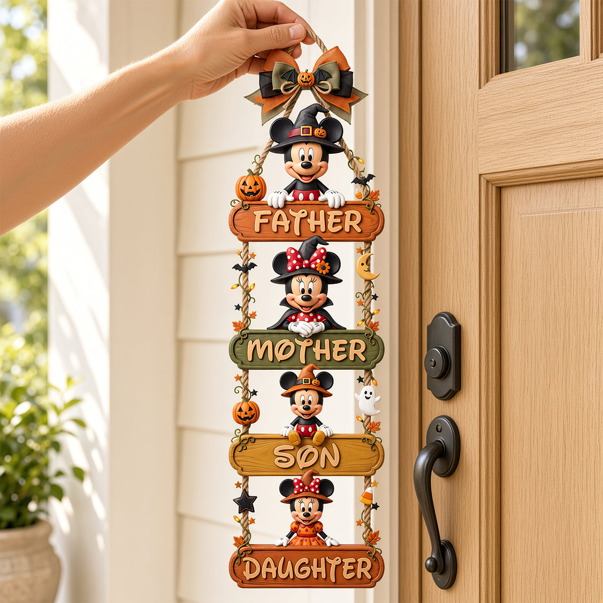 Happy Pumpkin Family Acrylic Sign Personalized Halloween Decor Gifts 04PADT090926