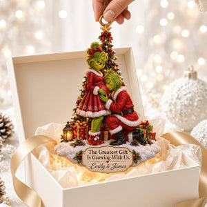 The Greatest Gifts Is Growing With Us Acrylic Ornament - Personalized Christmas Gifts For Couples 05ttdt210926