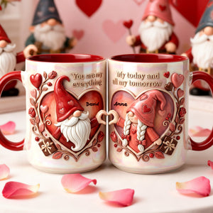 Gnome Couple Coffee Accent Mug - Personalized Gifts For Valentine Couple Coffee Mug 01PALU230126