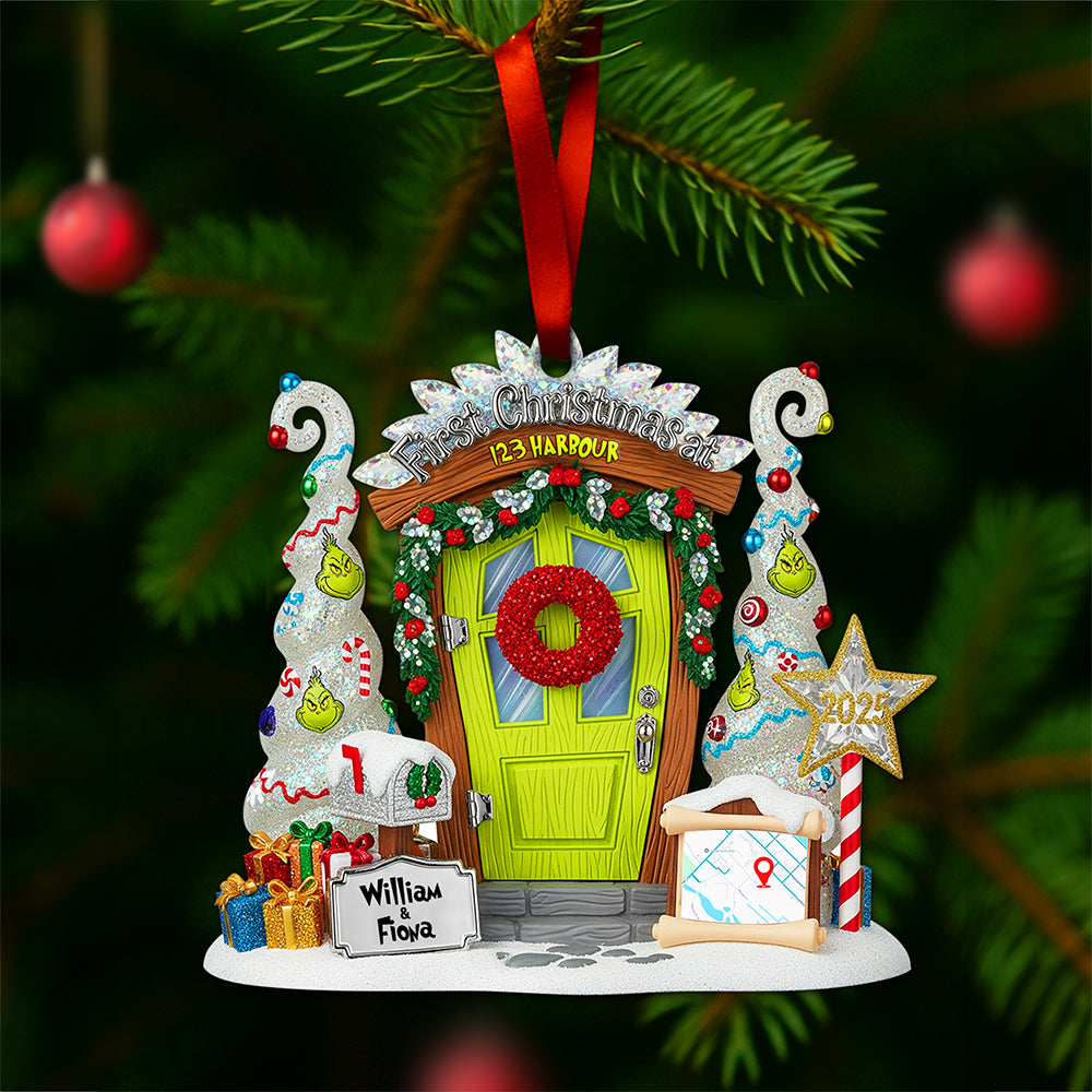 First Christmas At New Address Ornament - Personalized Christmas Gifts For Couple 07TGLU160825