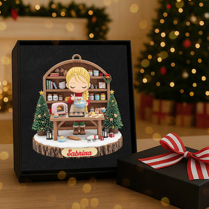 Sweet Baking Girl Acrylic Ornament - Personalized Gifts For Bakers 02PGTA241125