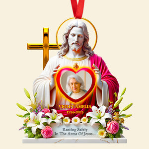 Memorial Jesus Ornament Custom Photo Gifts For Heaven 01HUDT090925