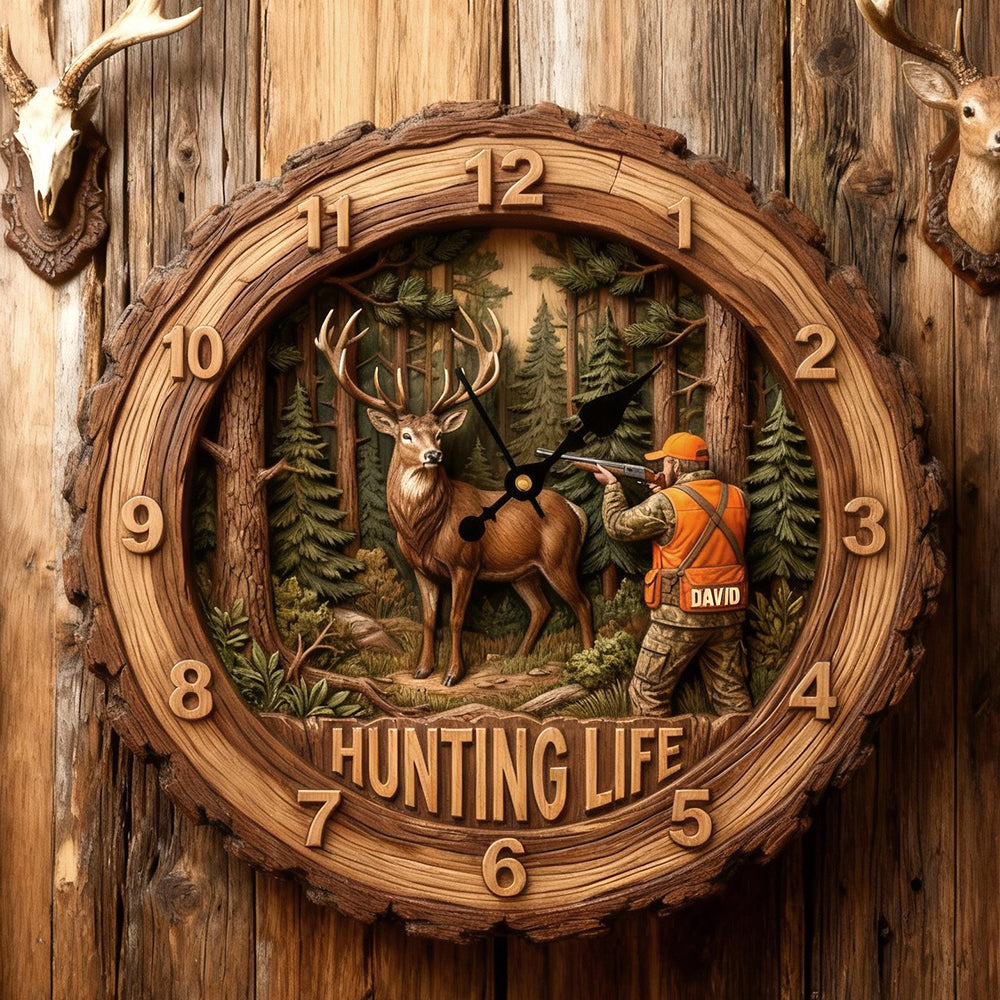 Personalized Gifts For Hunters Acrylic Hanging Wall Clock 03HUTN231225