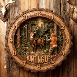 Personalized Gifts For Hunters Acrylic Hanging Wall Clock 03HUTN231225