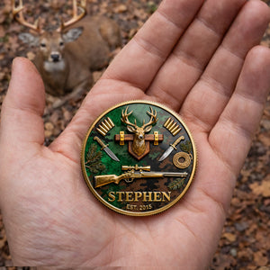 Deer Hunting Printed Metal Coin - Personalized Anniversary Gift For Hunters 05KILU110226