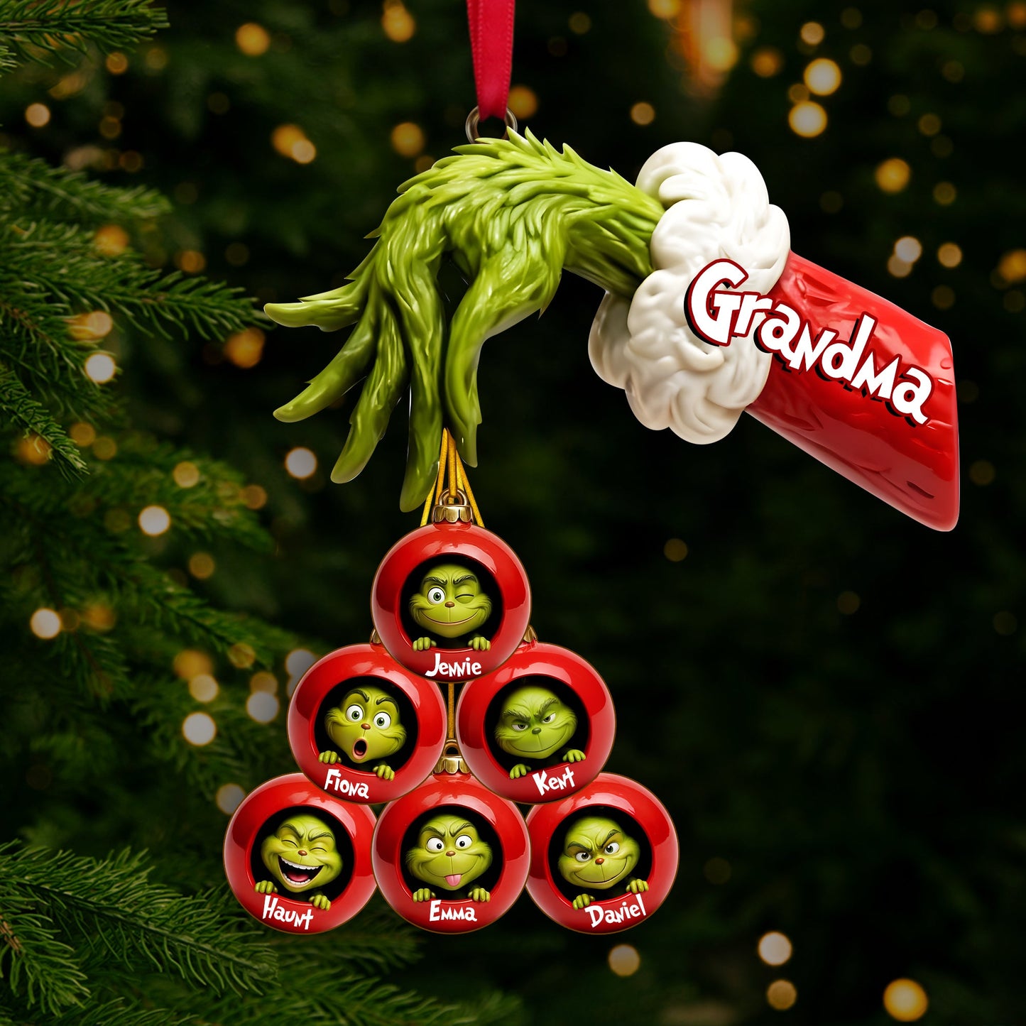 Green Monster Family Ornament - Personalized Gifts For Family Christmas Ornament 05QHLU170925